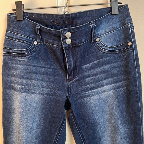 Rue 21 skinny dark wash mid rise jegging freedom flex size 9/10R - Picture 5 of 5